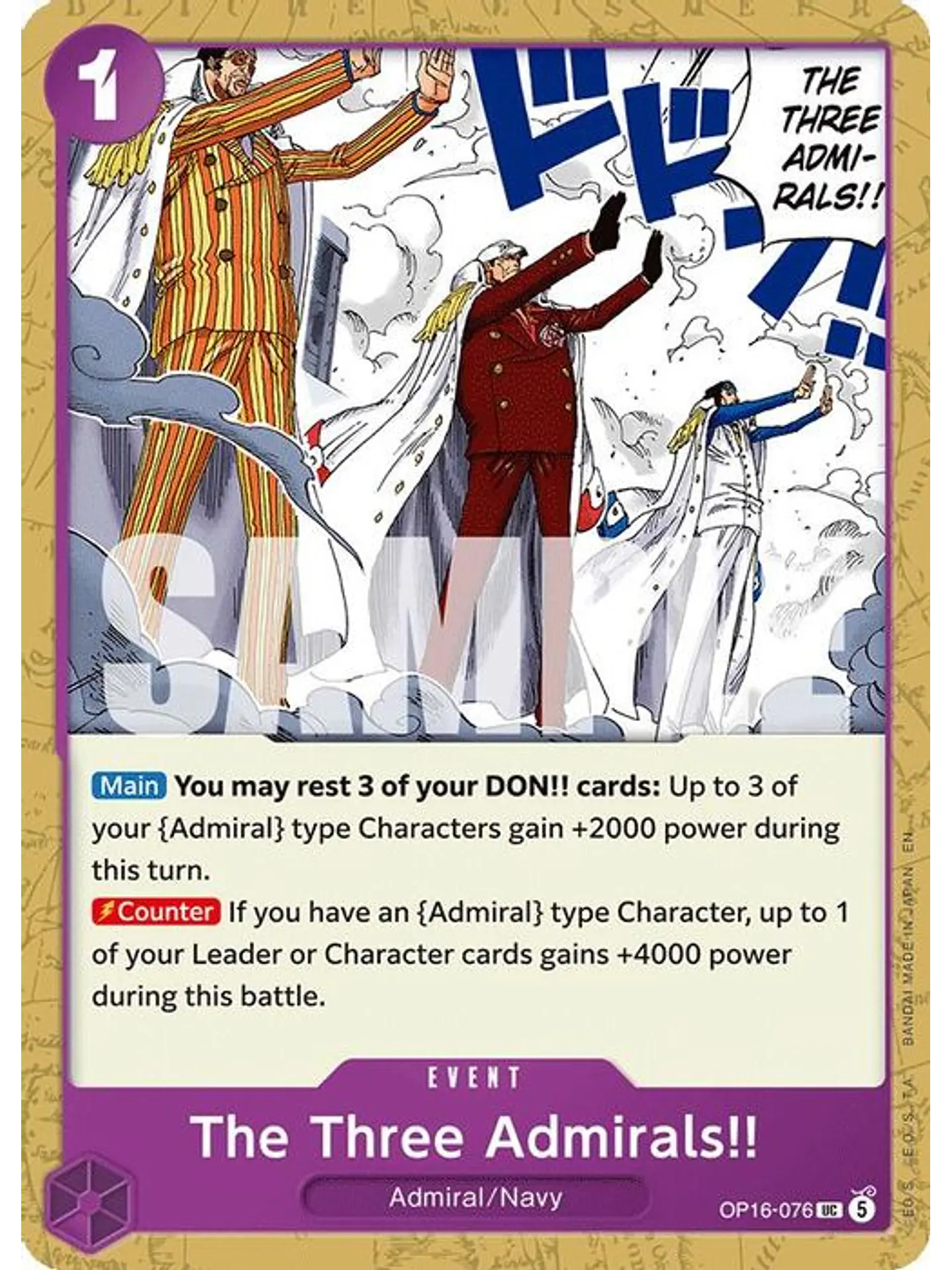 OP16-076 U The Three Admirals!! 1