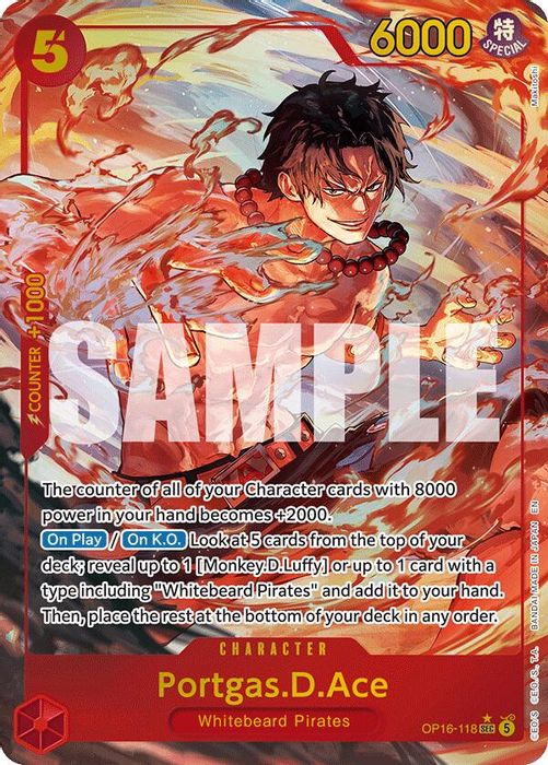 OP16-118 (Alternate Art) Portgas.D.Ace (118)