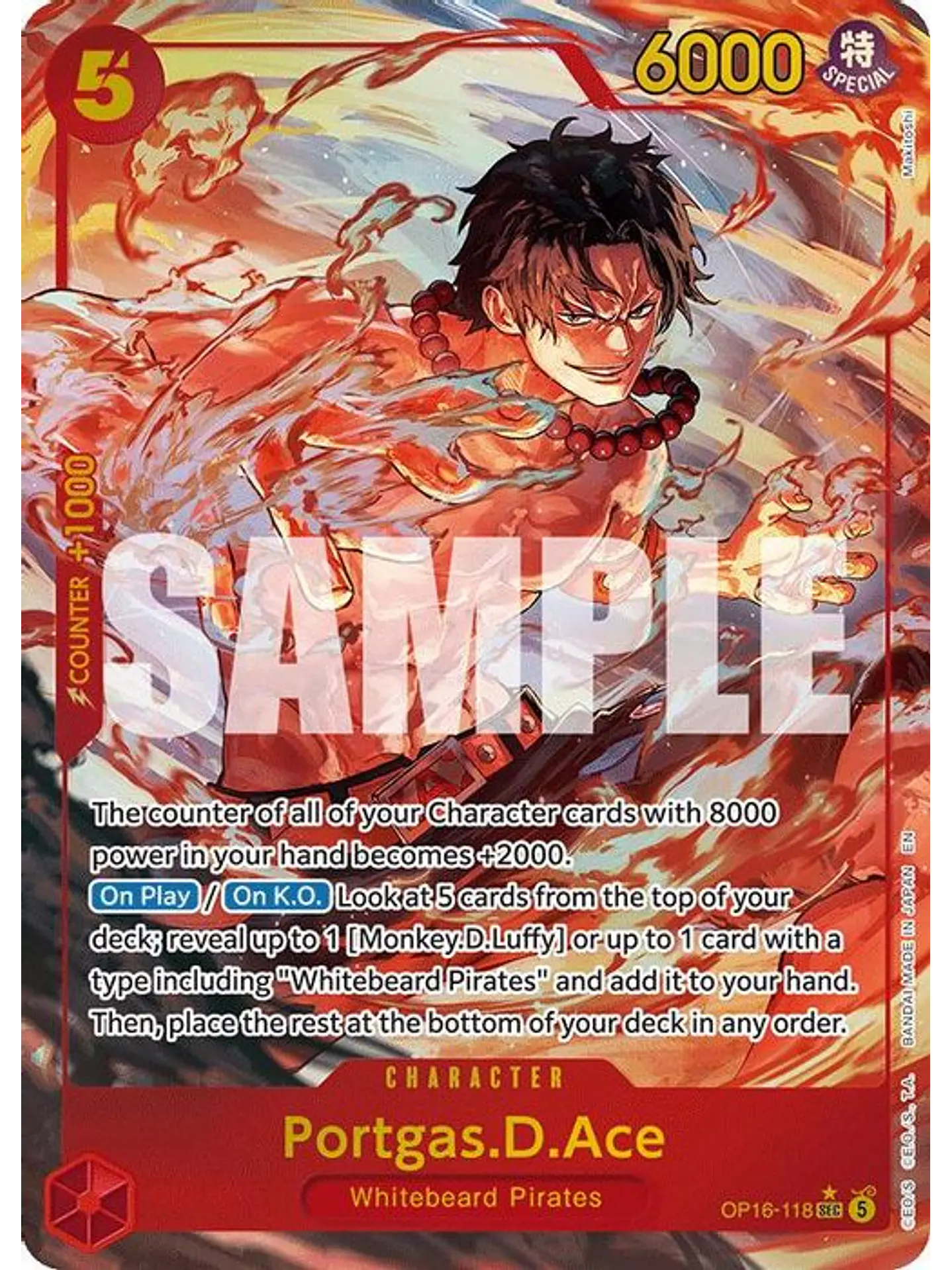 OP16-118 (Alternate Art) Portgas.D.Ace (118) 1