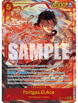 OP16-118 (Alternate Art) Portgas.D.Ace (118)
