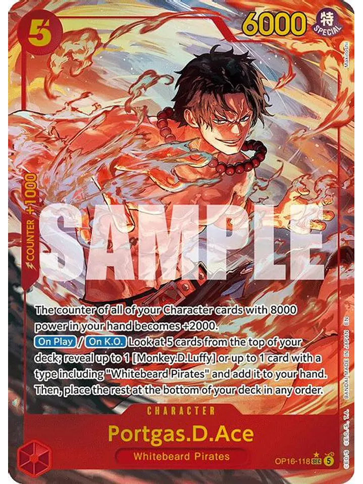 OP16-118 (Alternate Art) Portgas.D.Ace (118) 1