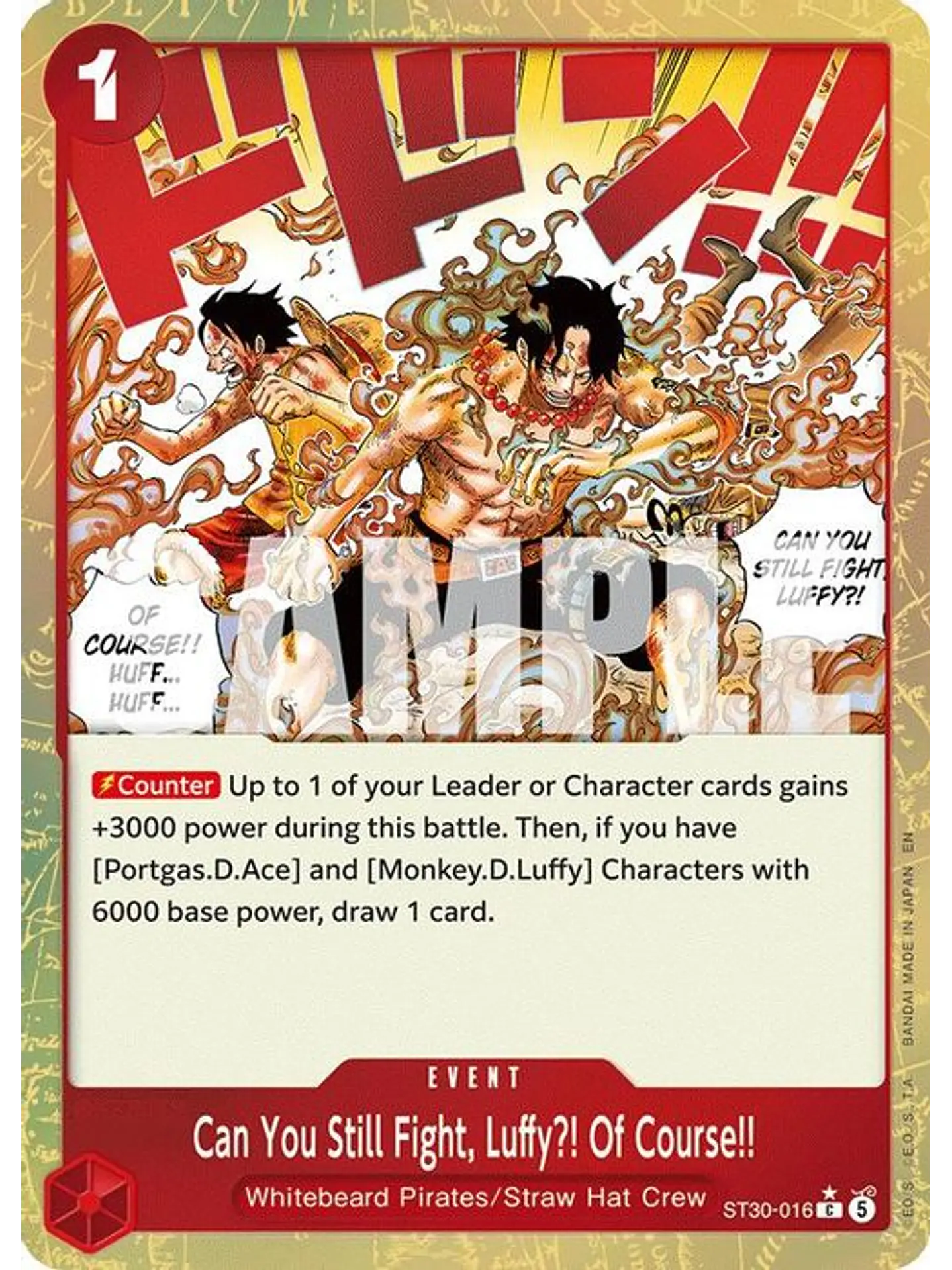 ST30-016 (Alternate Art) an You Still Fight, Luffy?! Of Course!! 1