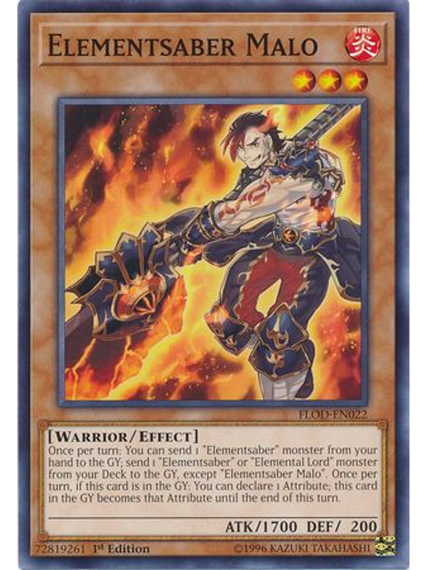 Elementsaber Malo - FLOD-EN022 - Common 1st Edition 1