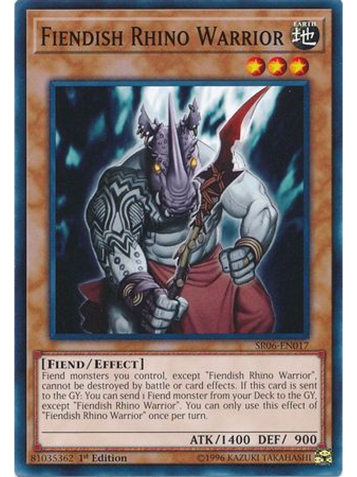 Fiendish Rhino Warrior - SR06-EN017 - Common 1st Edition 1