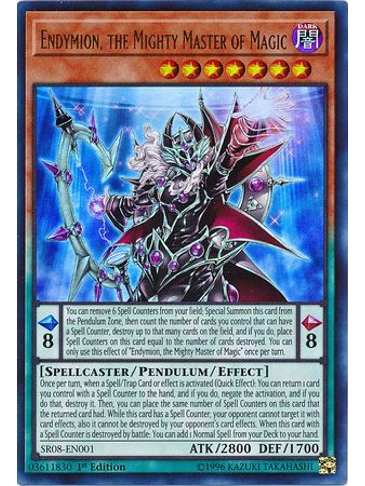 Endymion, the Mighty Master of Magic - SR08-EN001 - Ultra Rare 1st Edition 1