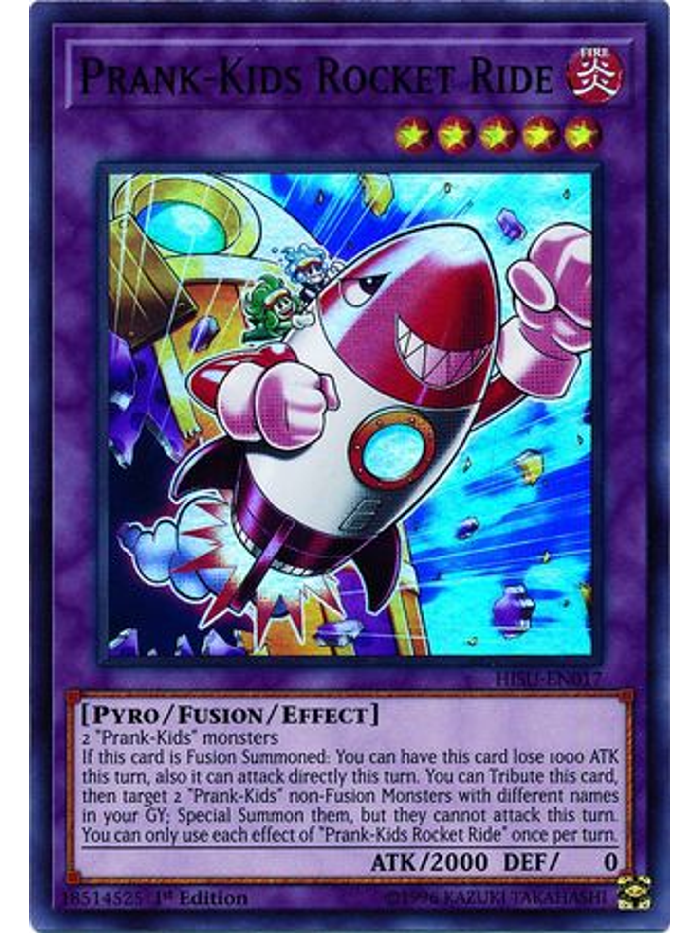 Prank-Kids Rocket Ride - HISU-EN017 - Super Rare 1st Edition 1