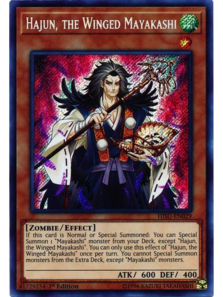 Hajun, the Winged Mayakashi - HISU-EN029 - Secret Rare 1st Edition 1