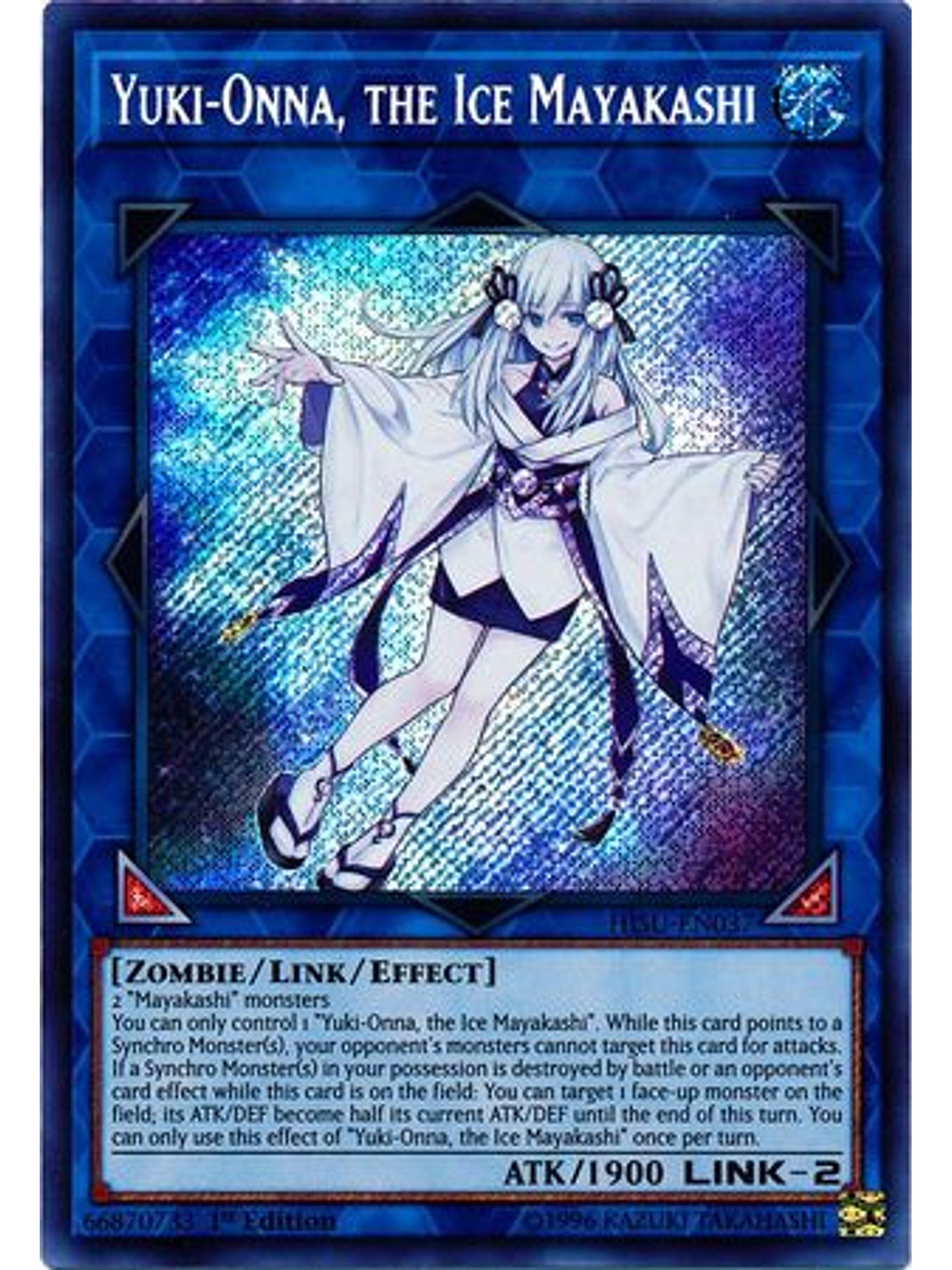 Yuki-Onna, the Ice Mayakashi - HISU-EN037 - Secret Rare 1st Edition 1