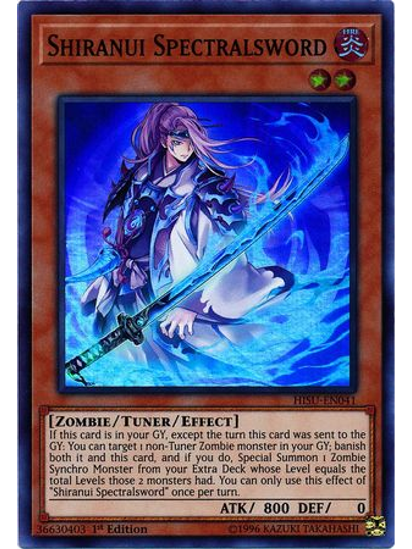 Shiranui Spectralsword - HISU-EN041 - Super Rare 1st Edition 1