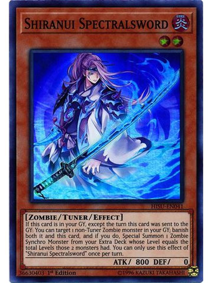 Shiranui Spectralsword - HISU-EN041 - Super Rare 1st Edition 1