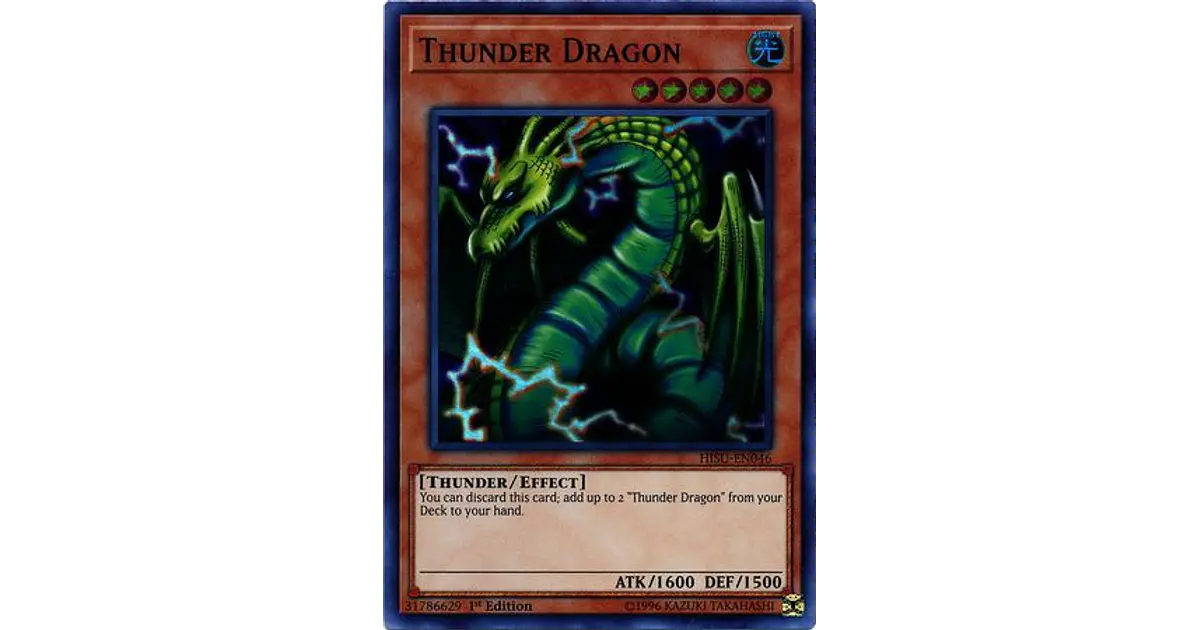 Thunder Dragon Colossus Thunder Dragon - HISU-EN046 - Super Rare 1st  Edition Yugioh Card (Near Mint) Dragon Yu-Gi-Oh Card