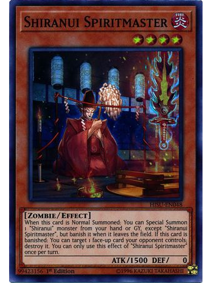 Shiranui Spiritmaster - HISU-EN048 - Super Rare 1st Edition 1