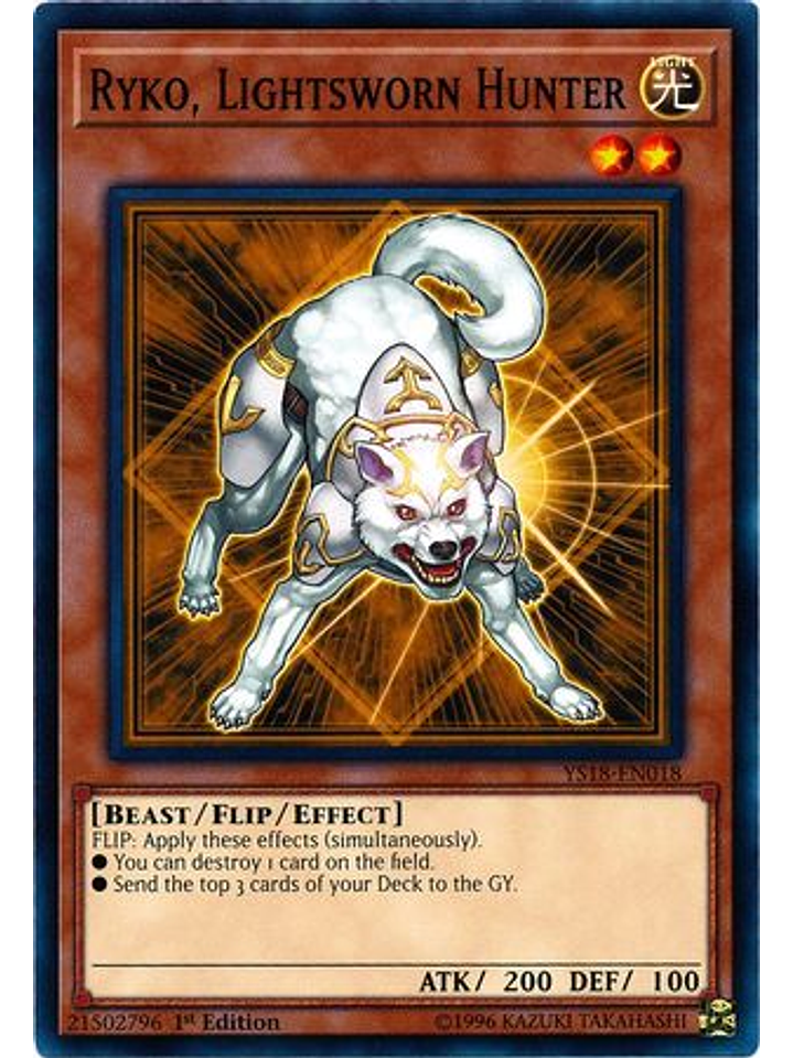 Ryko, Lightsworn Hunter - YS18-EN018 - Common 1st Edition 1