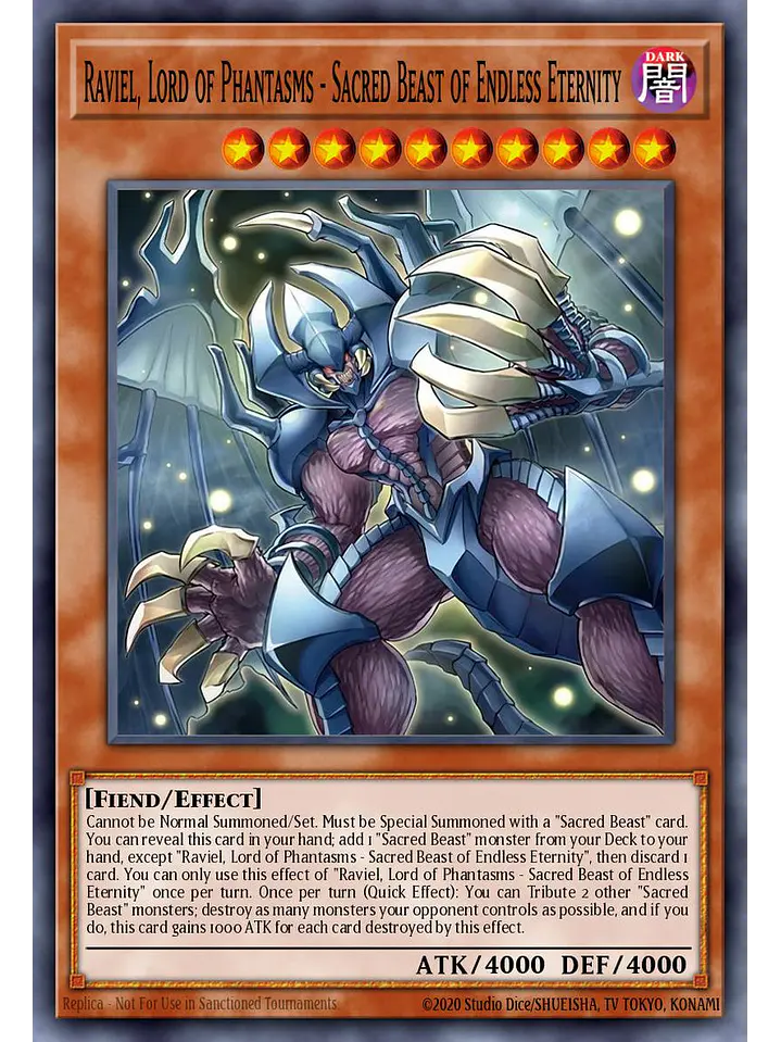 Infinity of the Sacred Beasts - Raviel, Lord of Phantasms - CORI-EN007 - Starlight Rare 1st Edition 1
