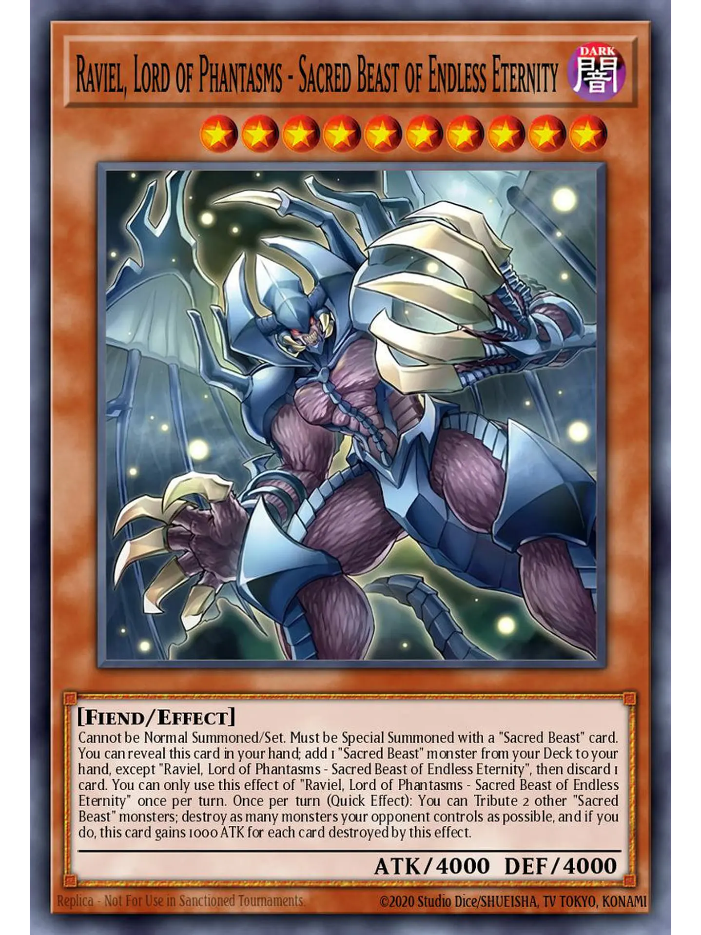 Infinity of the Sacred Beasts - Raviel, Lord of Phantasms - CORI-EN007 - Super Rare 1st Edition 1
