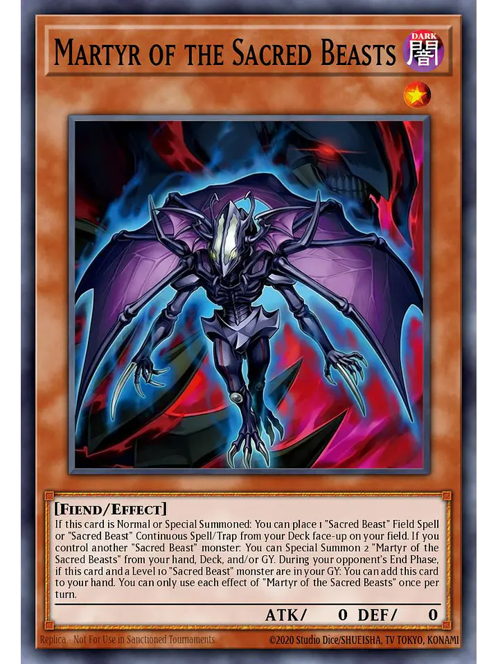 Martyr of the Sacred Beasts - CORI-EN009 - Super Rare 1st Edition 1