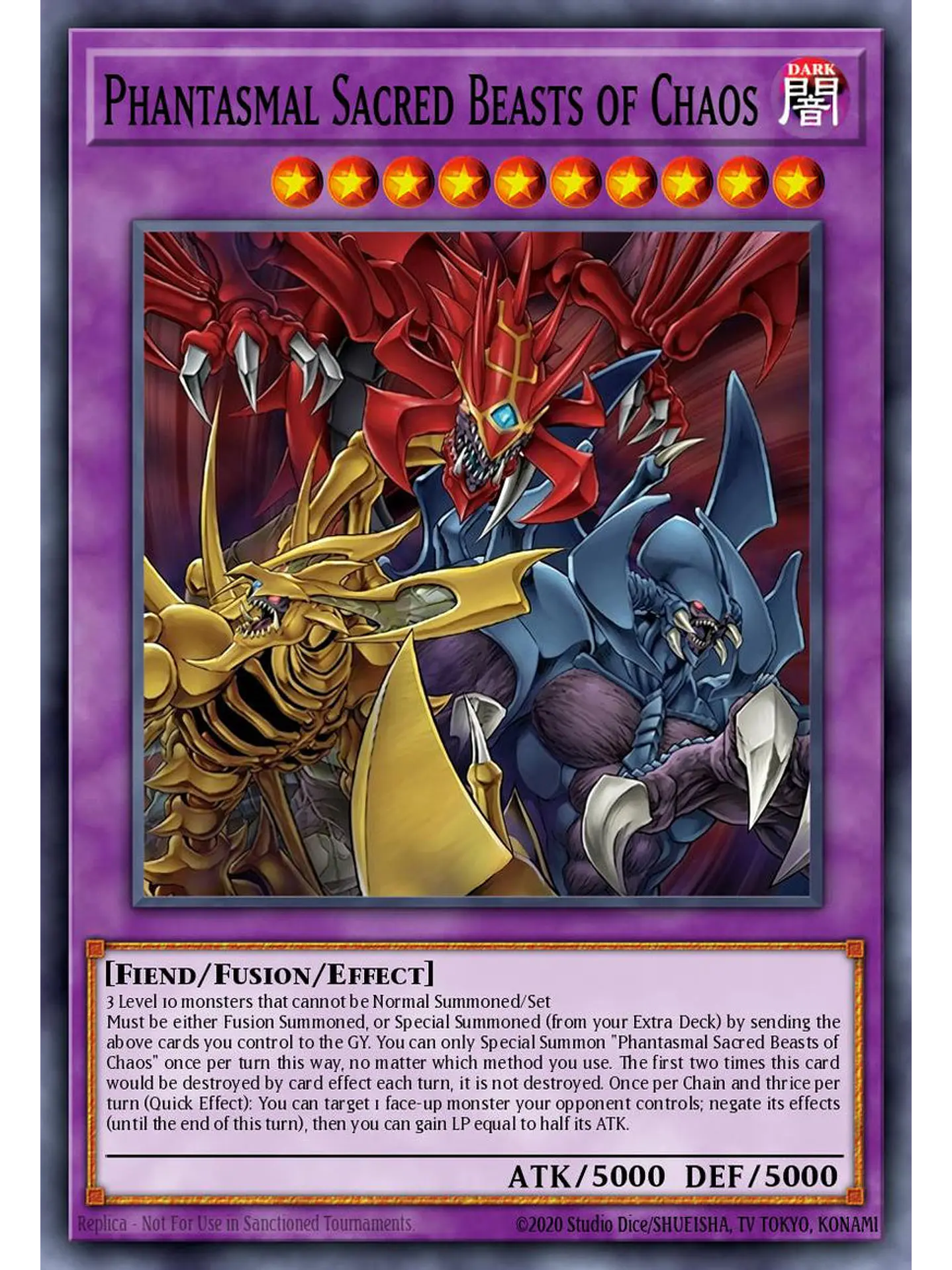 The Chaotic Phantasmal Sacred Beasts - CORI-EN029 - Secret Rare 1st Edition 1