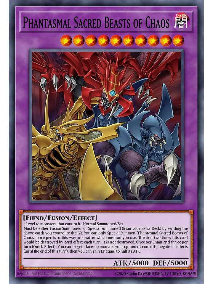 The Chaotic Phantasmal Sacred Beasts - CORI-EN029 - Secret Rare 1st Edition 1