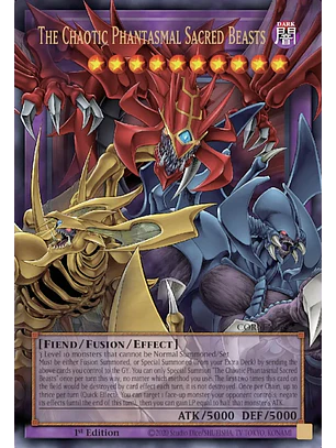 The Chaotic Phantasmal Sacred Beasts (extended art) - CORI-EN029 - Starlight Rare 1st Edition