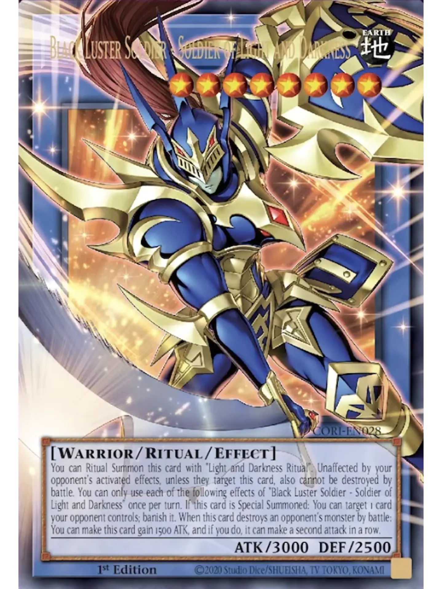 Black Luster Soldier - Soldier of Light and Darkness (extended art) - CORI-EN028 - Starlight Rare 1st Edition 1