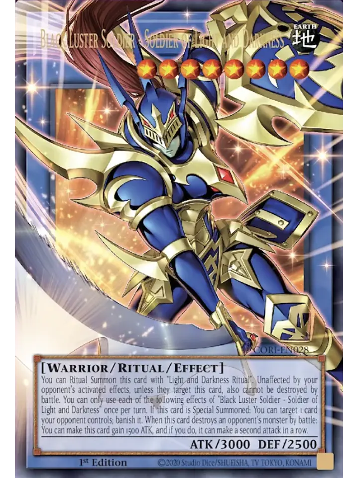 Black Luster Soldier - Soldier of Light and Darkness (extended art) - CORI-EN028 - Ultra Rare 1st Edition 1