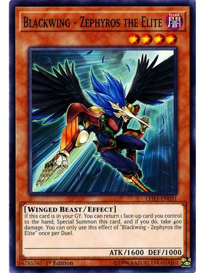 Blackwing - Zephyros the Elite - LED3-EN031 - Common 1st Edition 1
