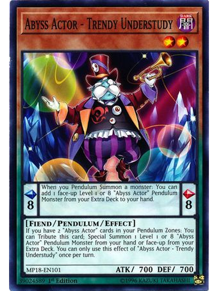 Abyss Actor - Trendy Understudy - MP18-EN101 - Common 1st Edition 1