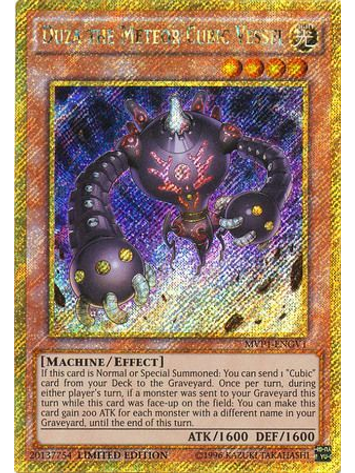 Duza the Meteor Cubic Vessel - MVP1-ENGV1 - Gold Secret Rare Limited Edition 1