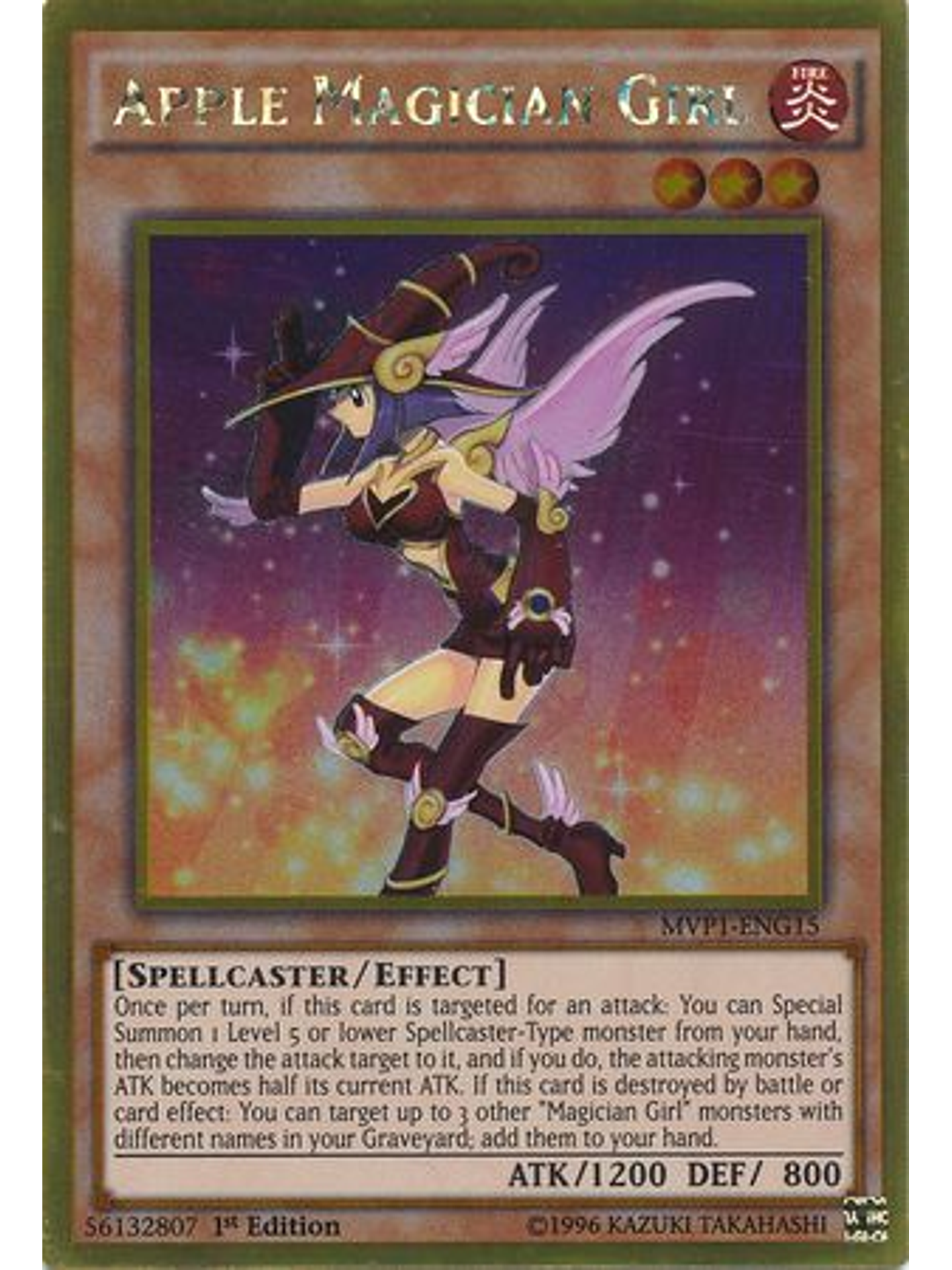 Apple Magician Girl - MVP1-ENG15 - Gold Rare 1st Edition 1