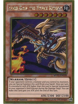 Lord Gaia the Fierce Knight - MVP1-ENG50 - Gold Rare 1st Edition
