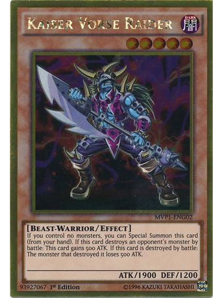 Kaiser Vorse Raider - MVP1-ENG02 - Gold Rare 1st Edition 1