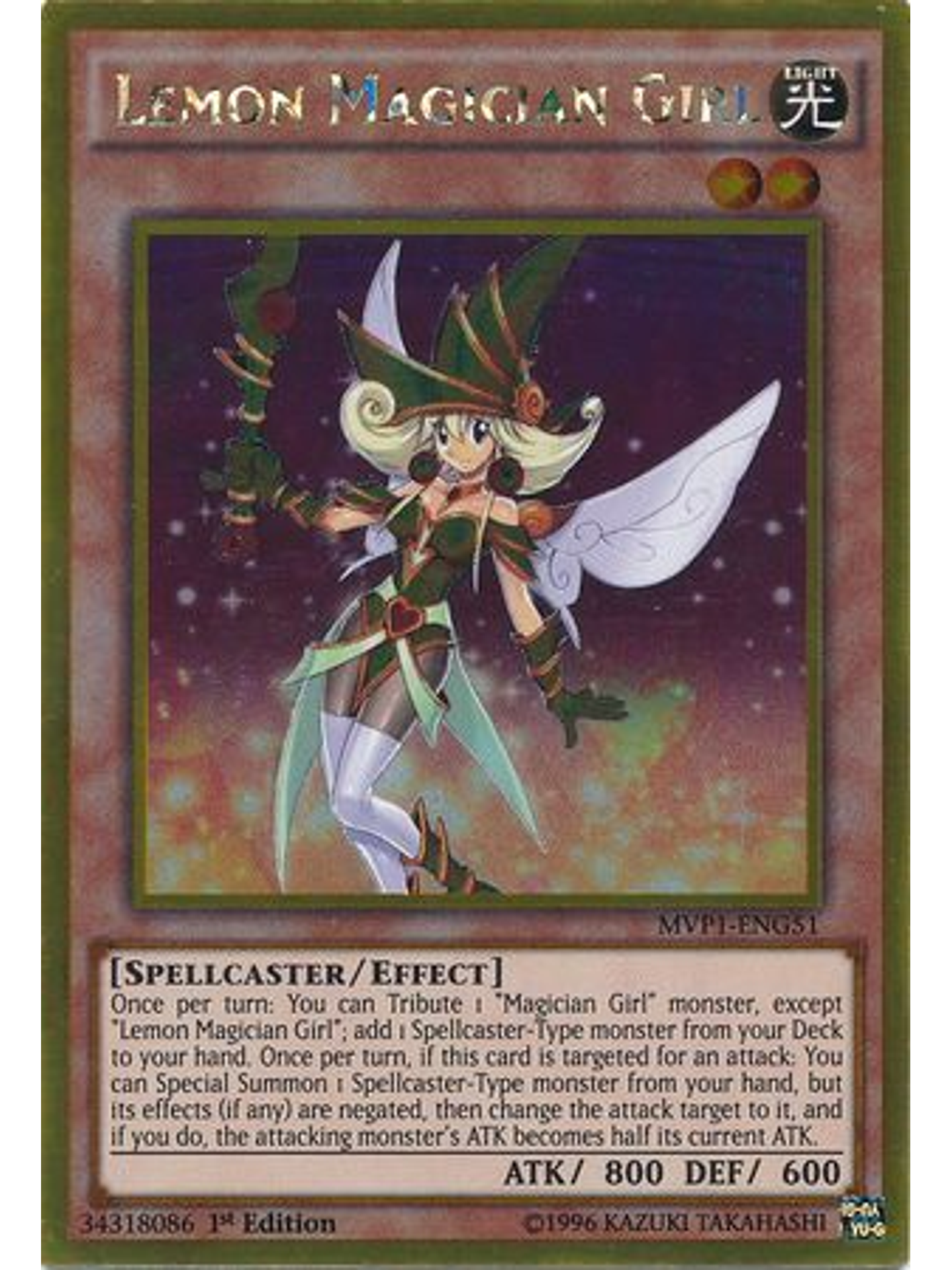 Lemon Magician Girl - MVP1-ENG51 - Gold Rare 1st Edition 1