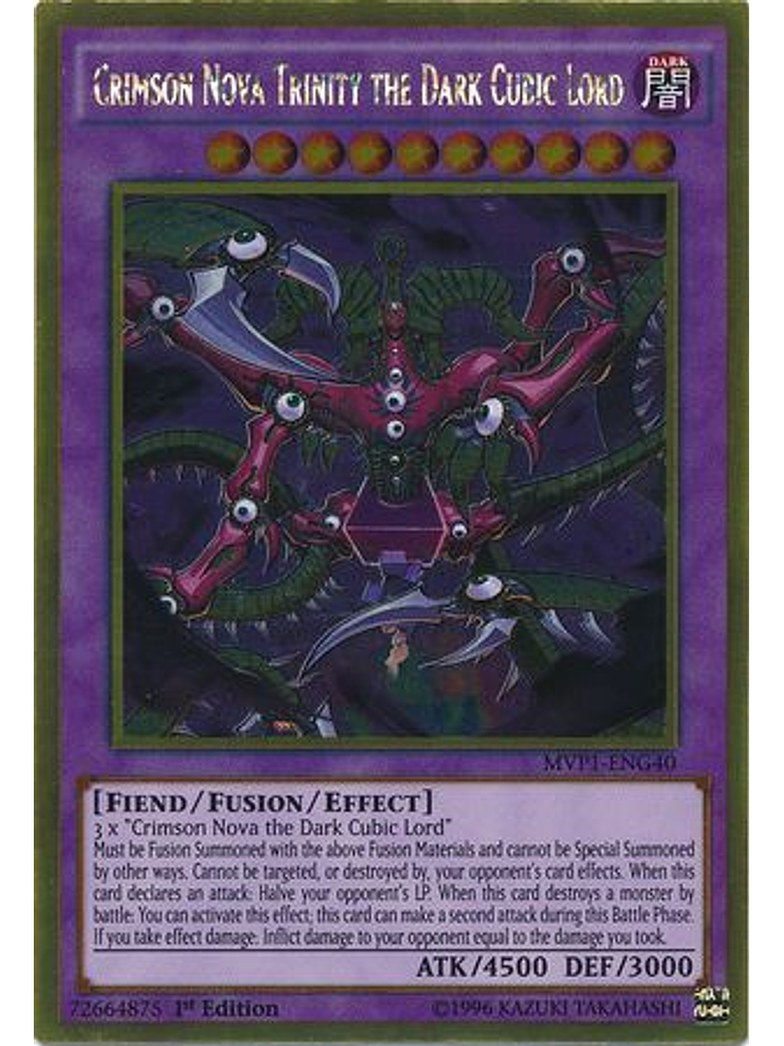 Crimson Nova Trinity the Dark Cubic Lord - MVP1-ENG40 - Gold Rare 1st Edition 1
