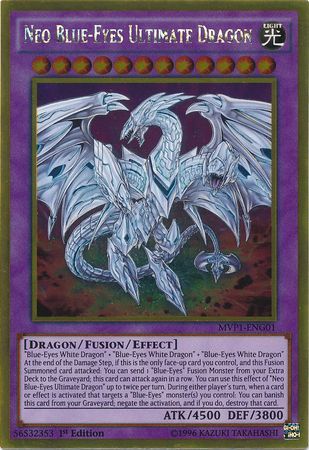 Neo Blue-Eyes Ultimate Dragon - MVP1-ENG01 - Gold Rare 1st Edition