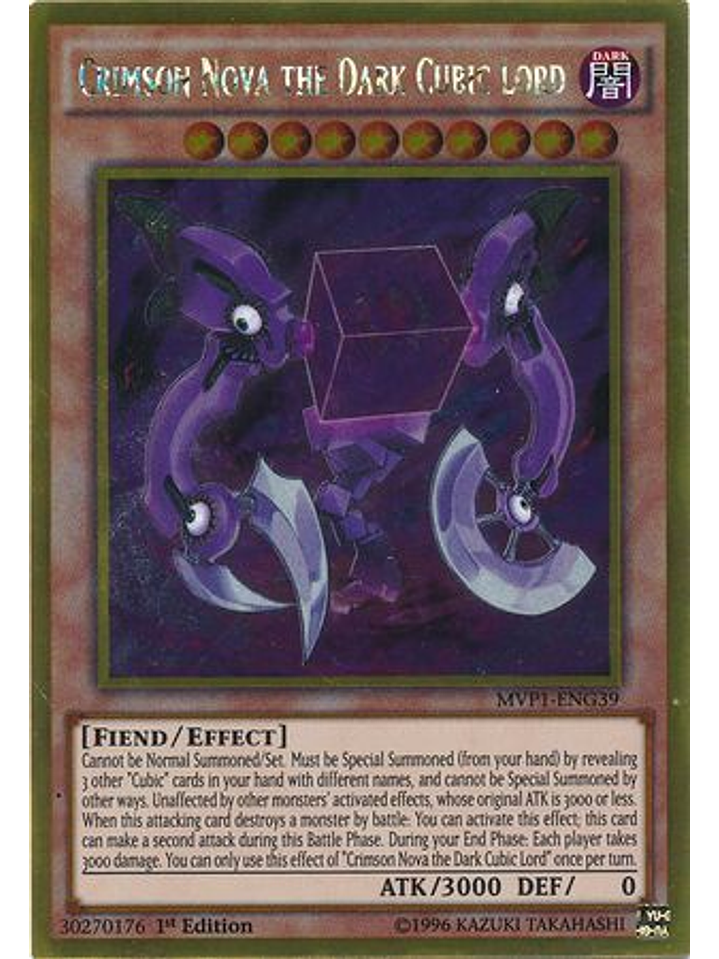Crimson Nova the Dark Cubic Lord - MVP1-ENG39 - Gold Rare 1st Edition 1