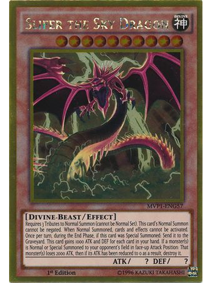 Slifer the Sky Dragon - MVP1-ENG57 - Gold Rare 1st Edition 1