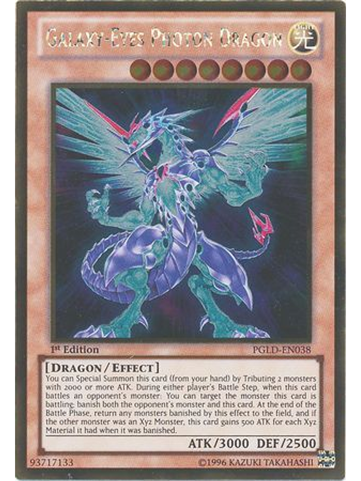 Galaxy-Eyes Photon Dragon - PGLD-EN038 - Gold Rare 1st Edition 1