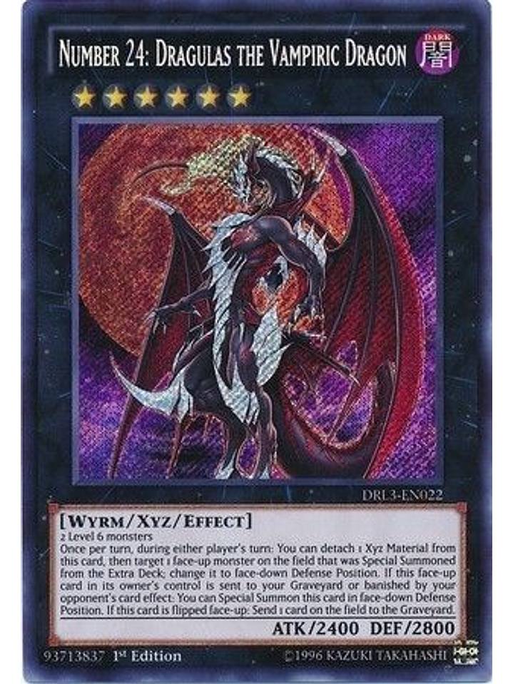 Number 24: Dragulas the Vampiric Dragon - DRL3-EN022 - Secret Rare 1st Edition 1