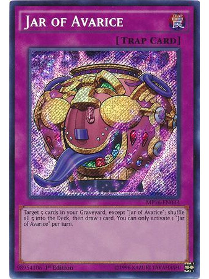 Jar of Avarice - MP16-EN033 - Secret Rare 1st Edition 1