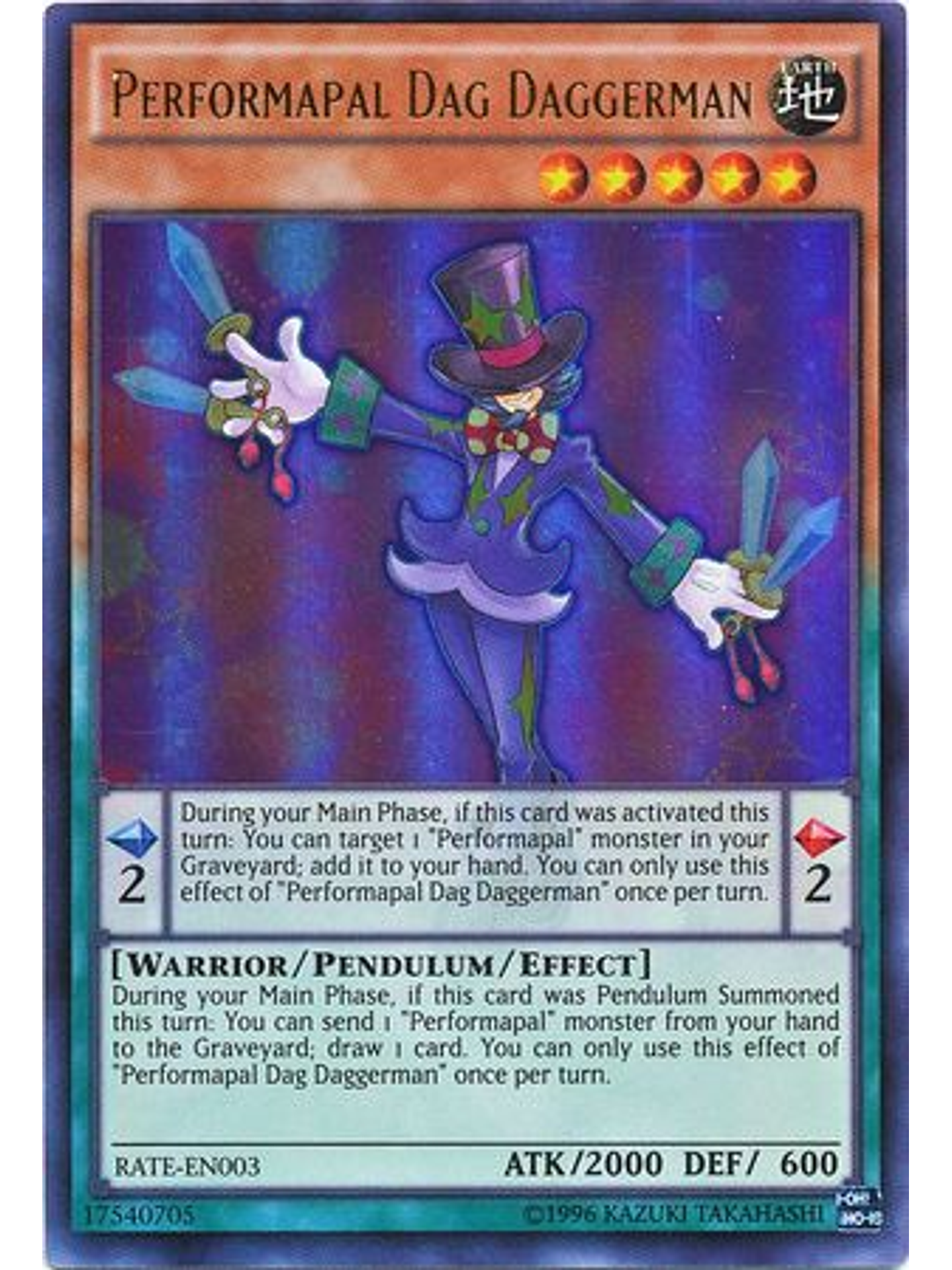 Performapal Dag Daggerman - RATE-EN003 - Ultra Rare Unlimited 1