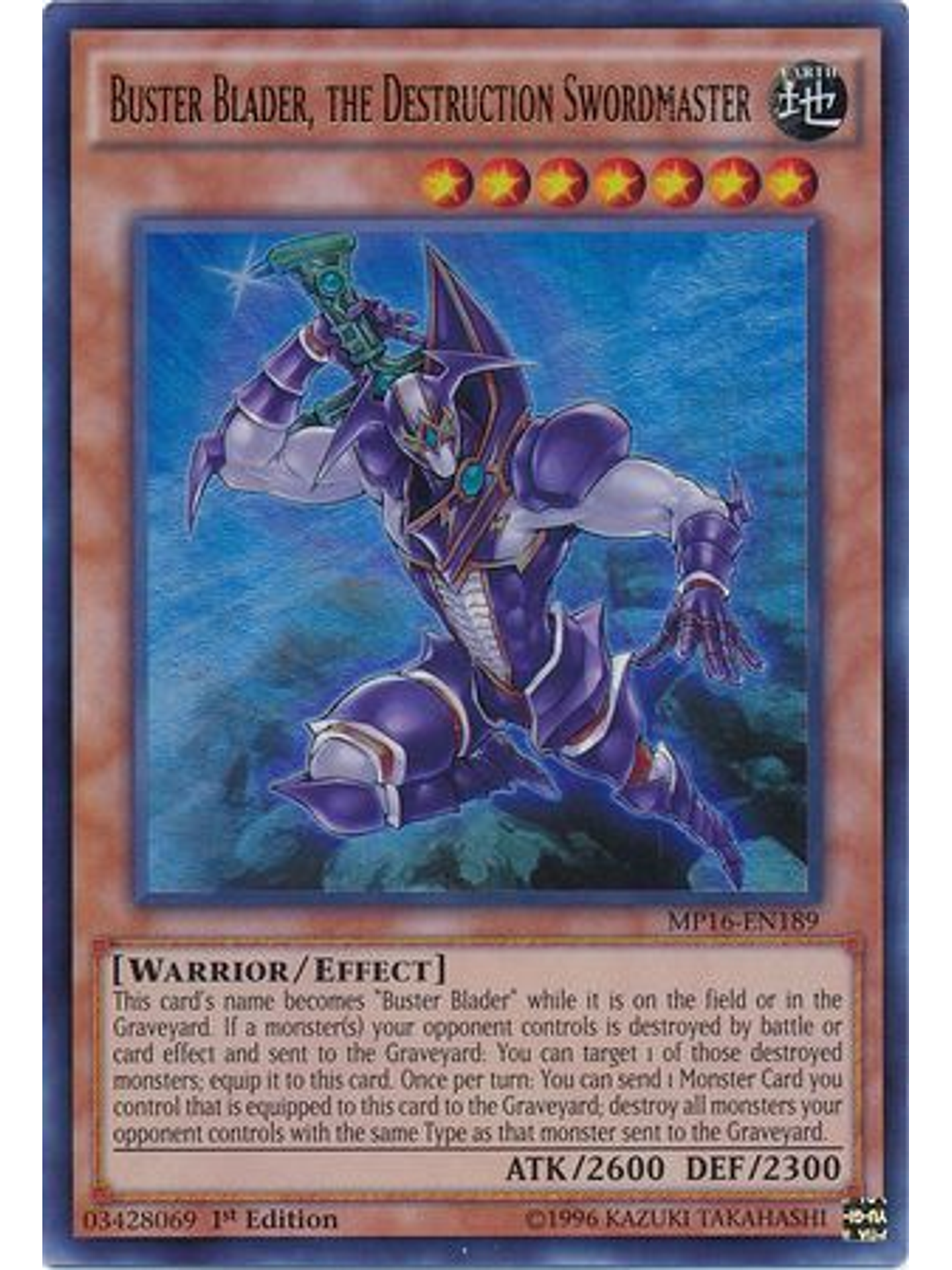 Buster Blader, the Destruction Swordmaster - MP16-EN189 - Ultra Rare 1st Edition 1