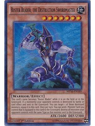 Buster Blader, the Destruction Swordmaster - MP16-EN189 - Ultra Rare 1st Edition