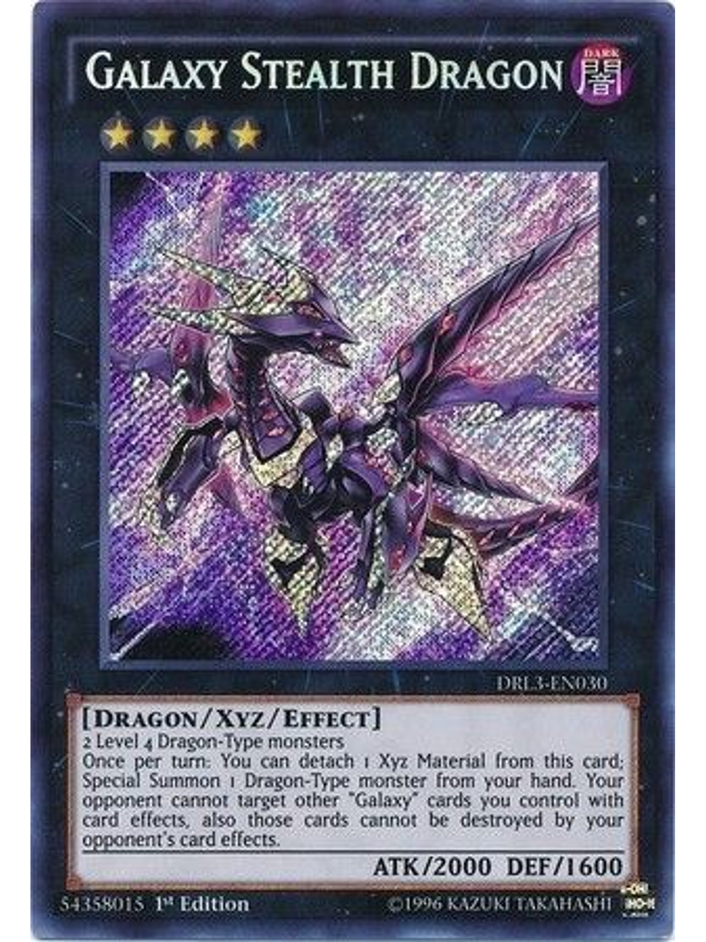 Galaxy Stealth Dragon - DRL3-EN030 - Secret Rare 1st Edition 1