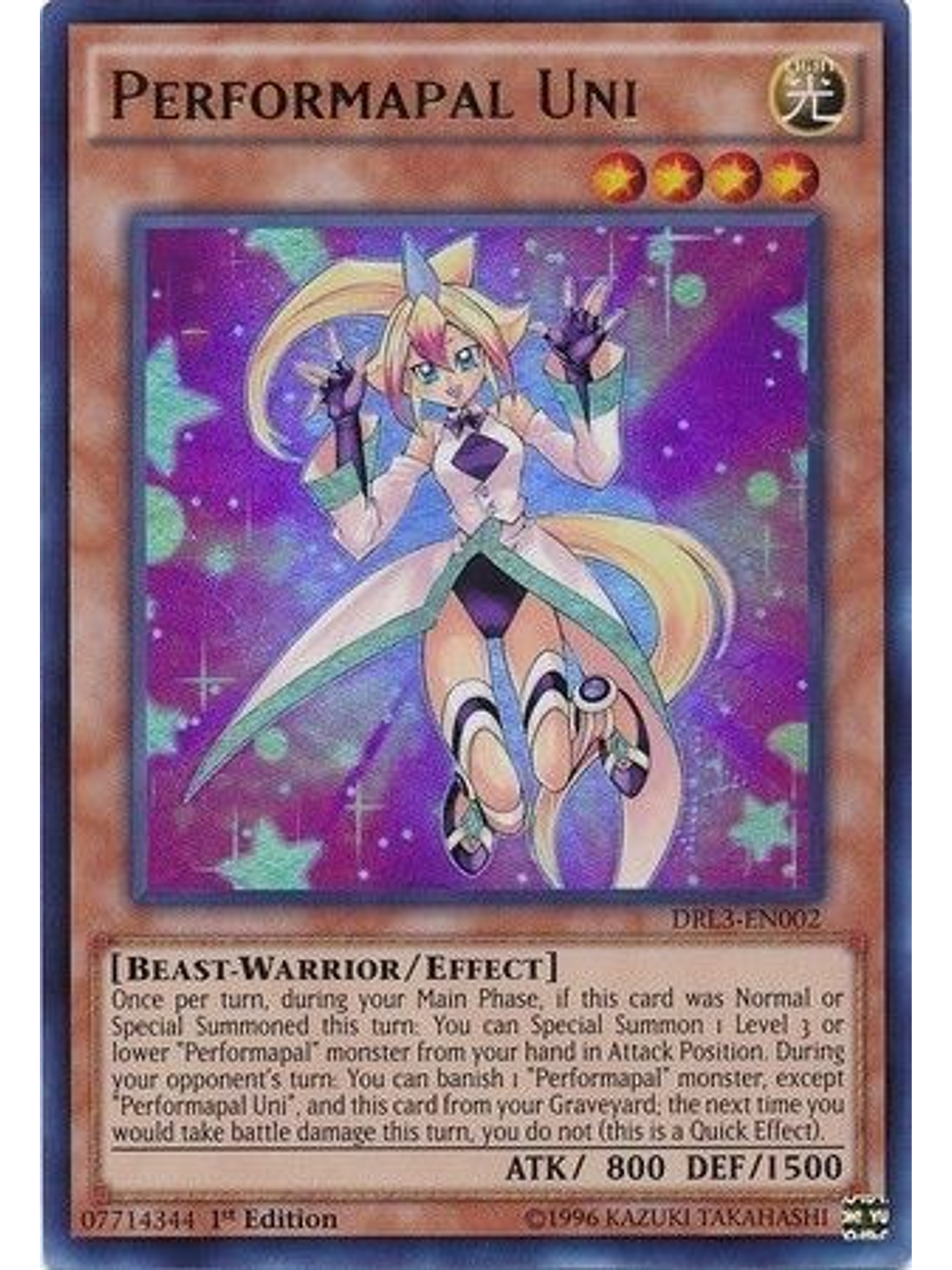 Performapal Uni - DRL3-EN002 - Ultra Rare 1st Edition 1