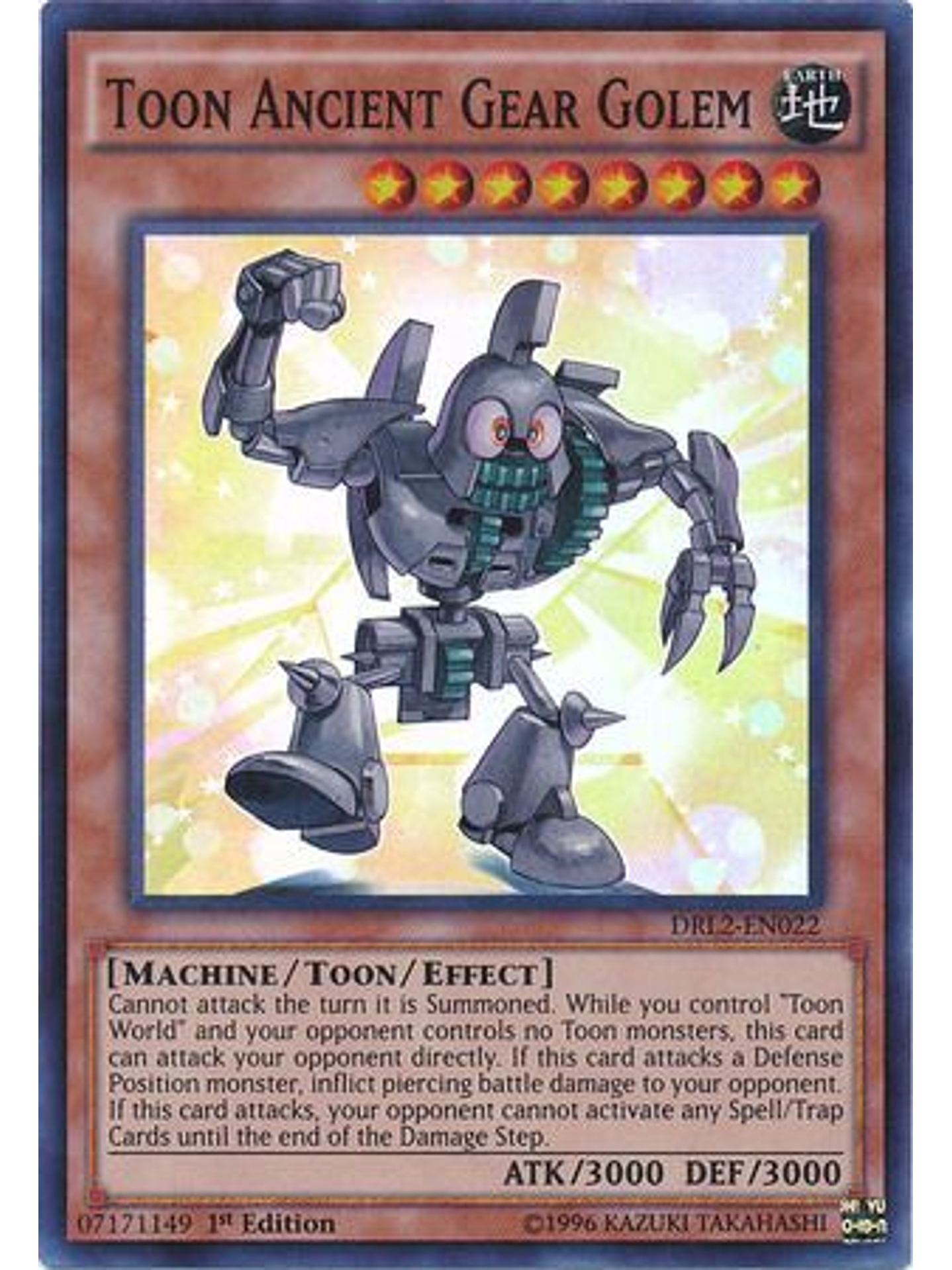 Toon Ancient Gear Golem - DRL2-EN022 - Super Rare 1st Edition 1