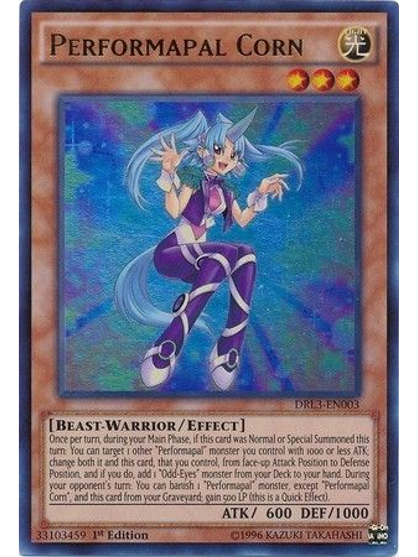 Performapal Corn - DRL3-EN003 - Ultra Rare 1st Edition 1