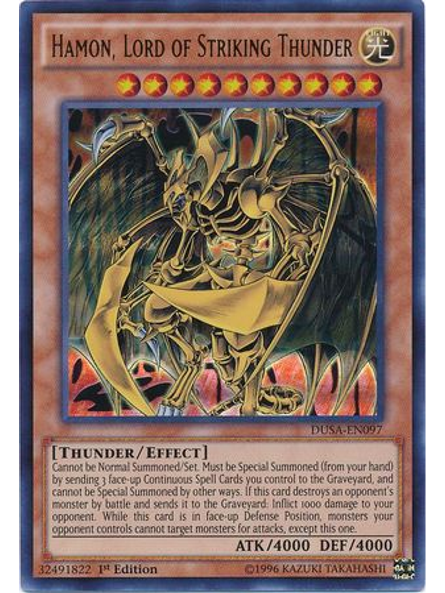 Hamon, Lord of Striking Thunder - DUSA-EN097 - Ultra Rare 1st Edition 1