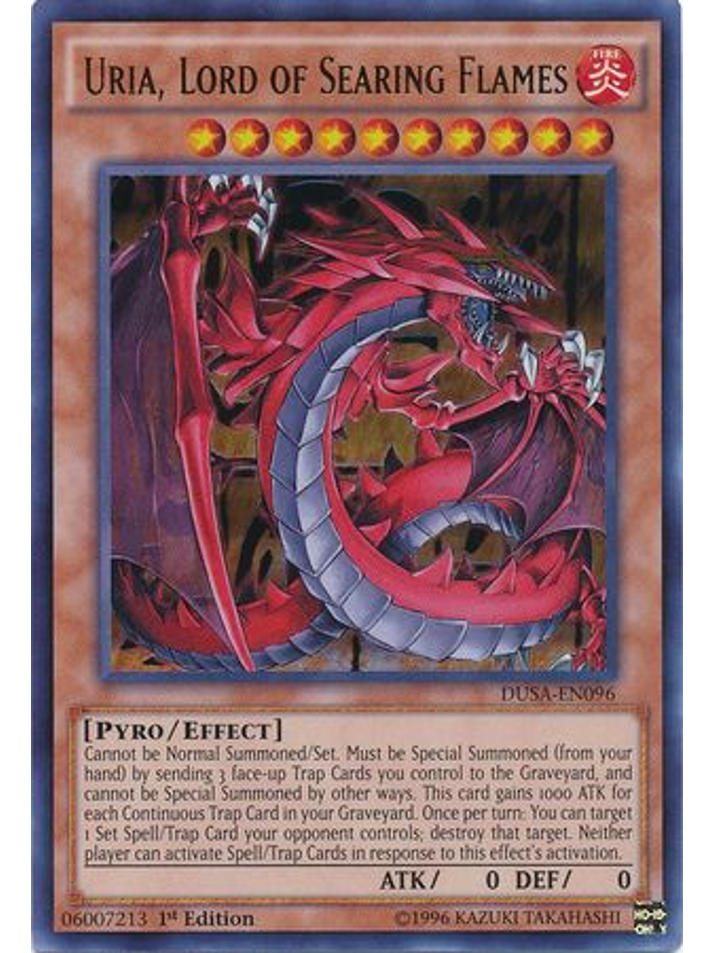 Uria, Lord of Searing Flames - DUSA-EN096 - Ultra Rare 1st Edition 1