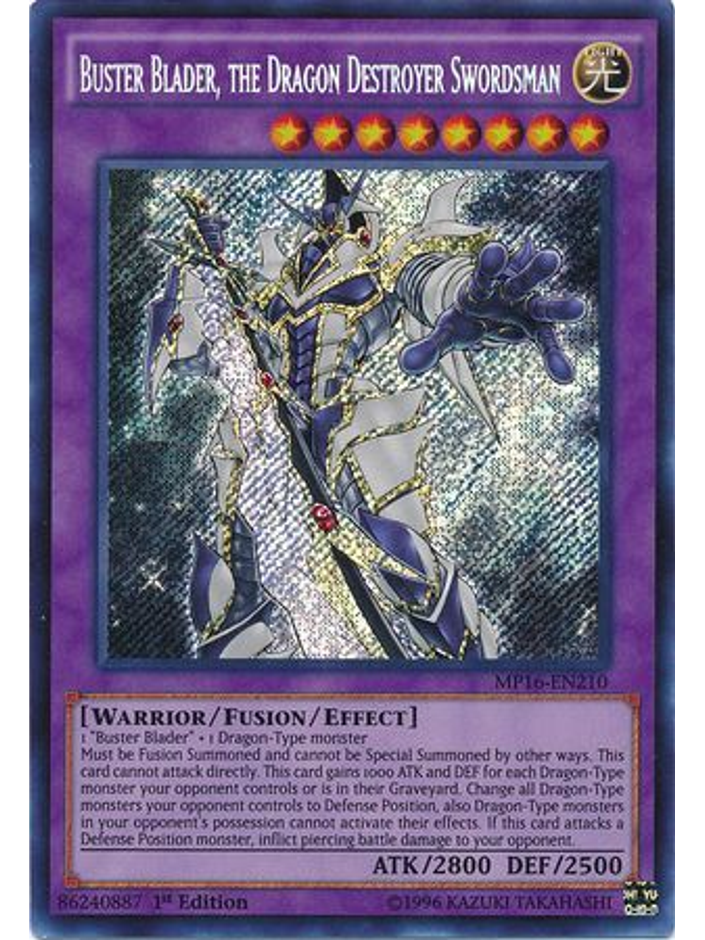 Buster Blader, the Dragon Destroyer Swordsman - MP16-EN210 - Secret Rare 1st Edition 1