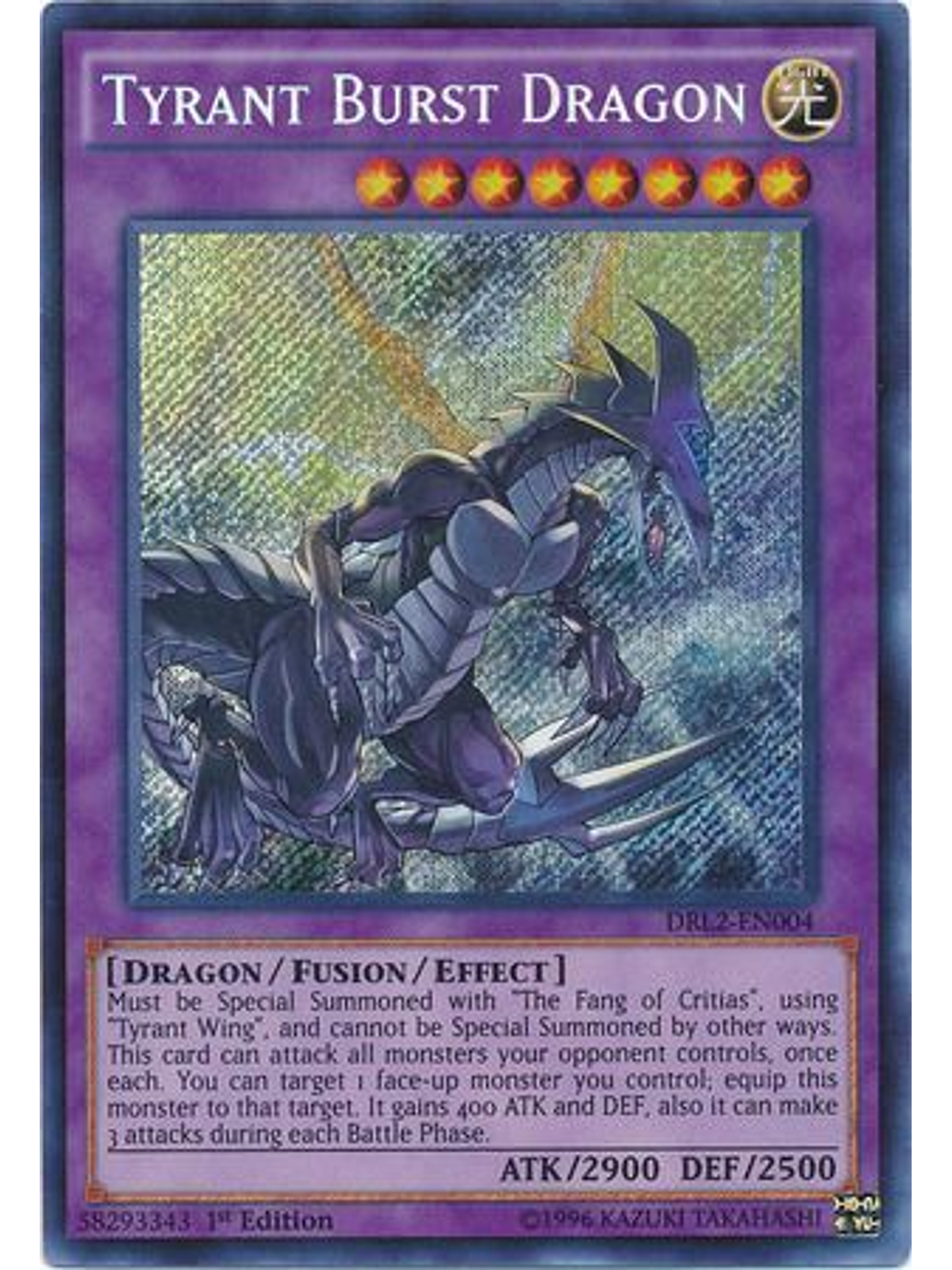 Tyrant Burst Dragon - DRL2-EN004 - Secret Rare 1st Edition 1